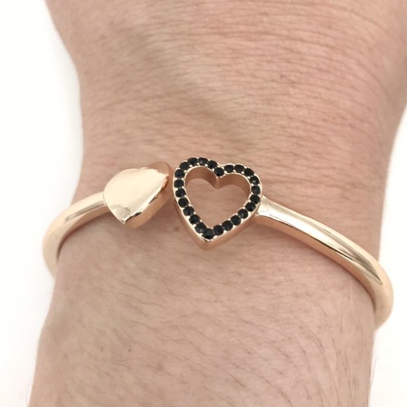 NINE WEST Rose Gold Heart Cuff Bracelet - Picture 5 of 10